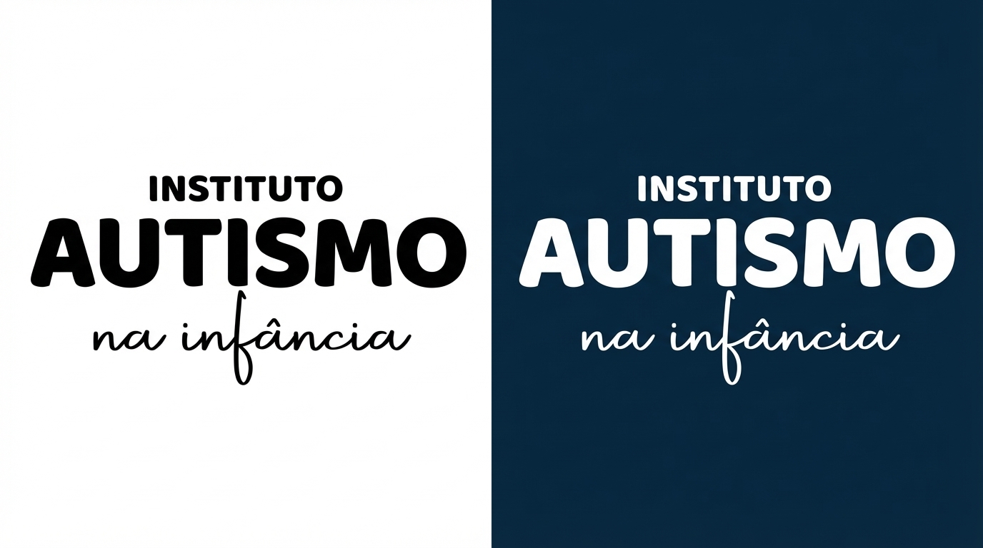 Versões monocromáticas do logo Instituto Autismo na Infância